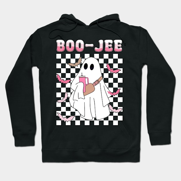 Spooky Season Cute Ghost Halloween Costume Boujee Boo-Jee Hoodie by JennyArtist